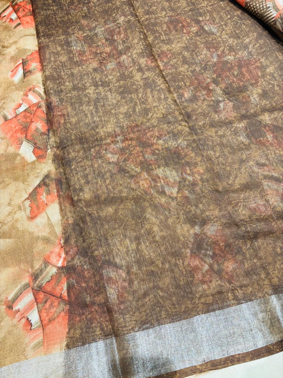 ABSTRACT LINEN ( BROWN )