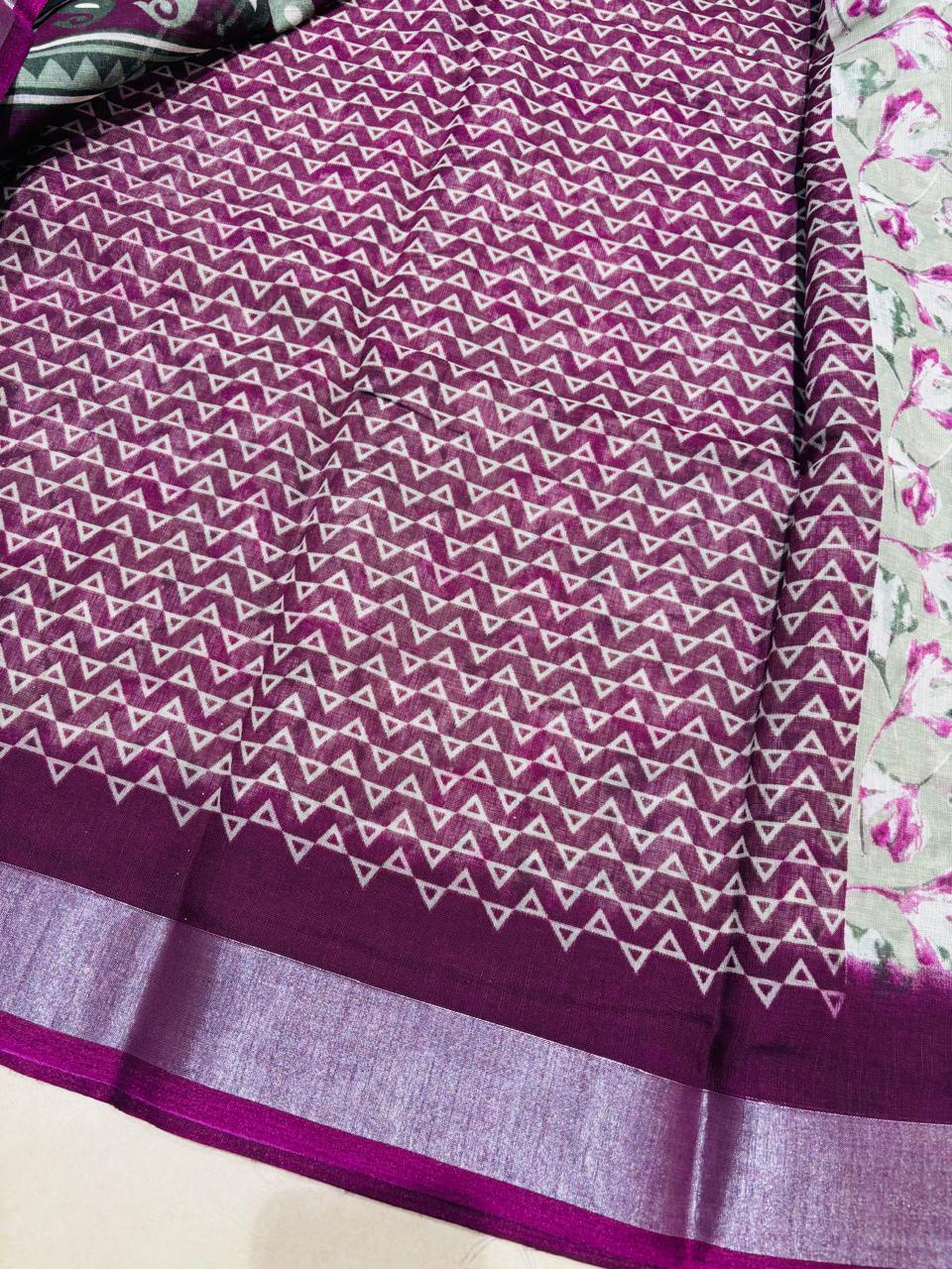 FLORAL LINEN CONTRAST ( OLIVE )