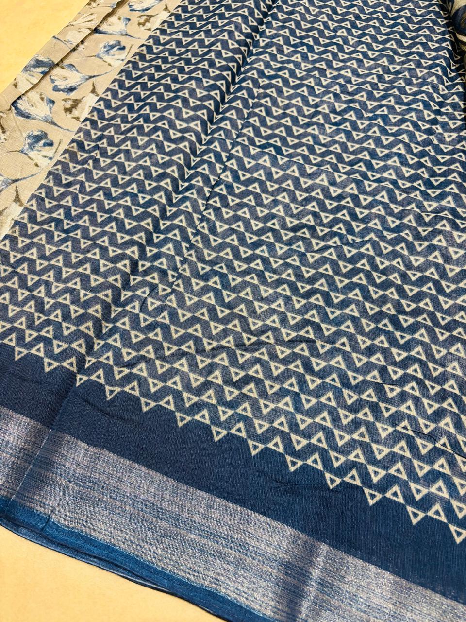 FLORAL LINEN CONTRAST ( SILVER GREY )