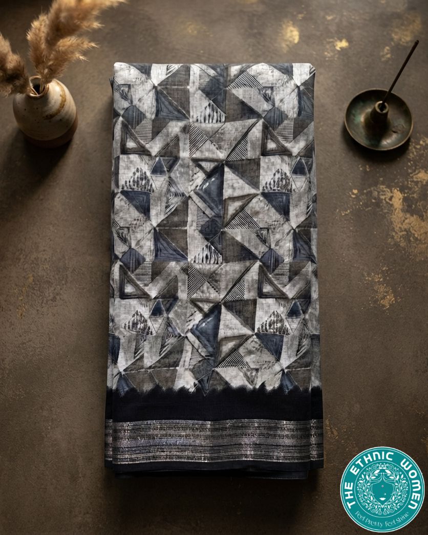 GEOMETRICAL LINEN ( BLACK & WHITE )
