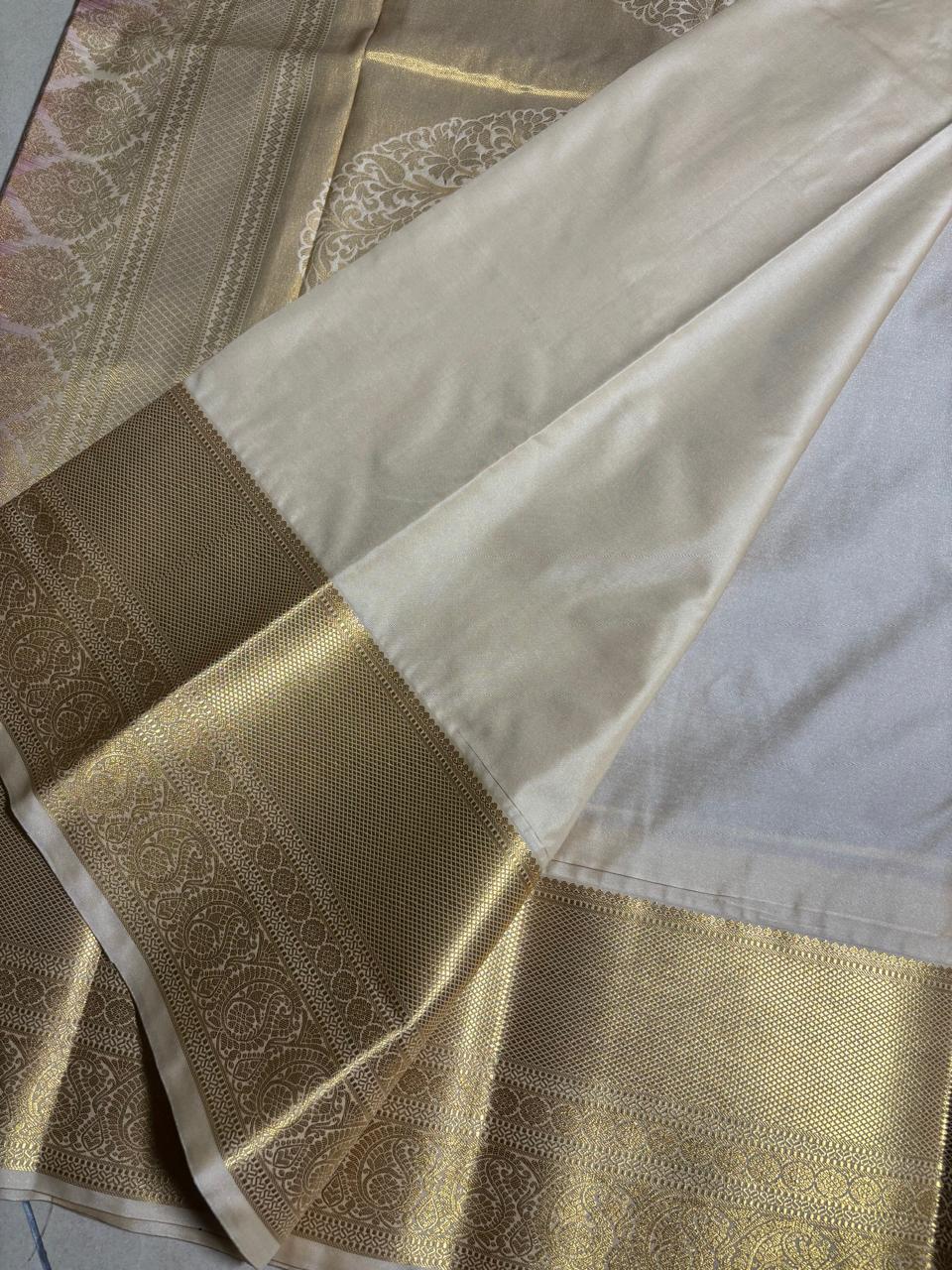 Kanchi Soft Silk( Maroon With Cream)