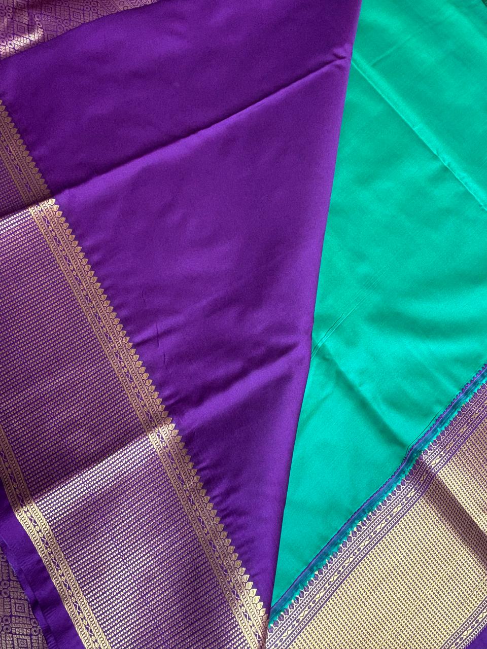 Kanchi Soft Silk( Meenakshi Green With Majenta)