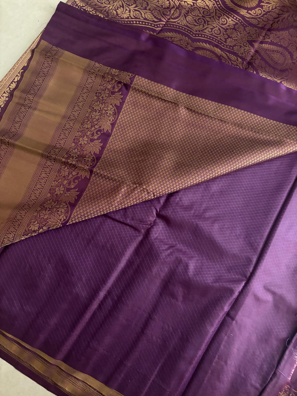 Kanchi Soft Silk Self ( Dark Purple)