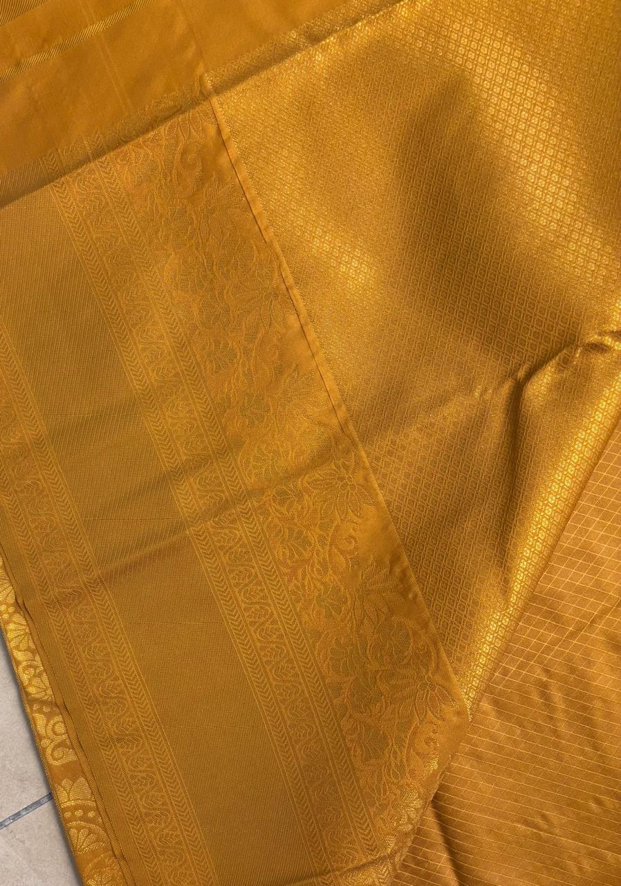 Kanchi Soft Silk Self ( Honey Yellow)