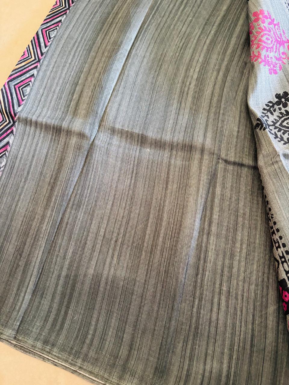 KHADI SILK DIAMOND ( BLACK )