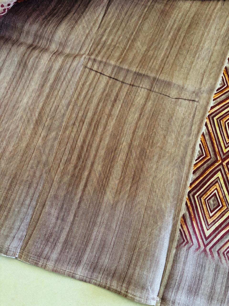 KHADI SILK DIAMOND  ( MAROON )