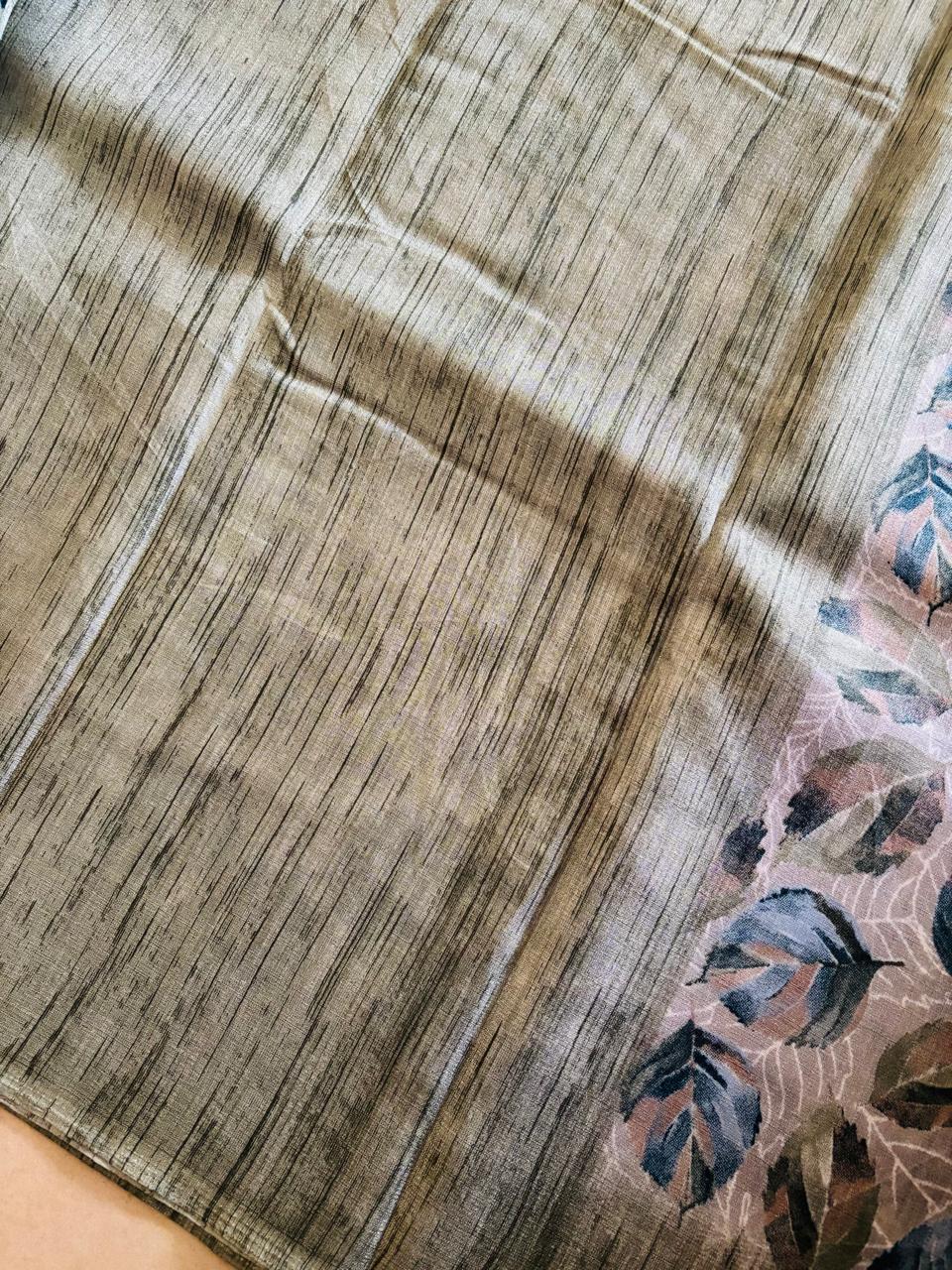 KHADI SILK DRY LEAF ( GREEN )