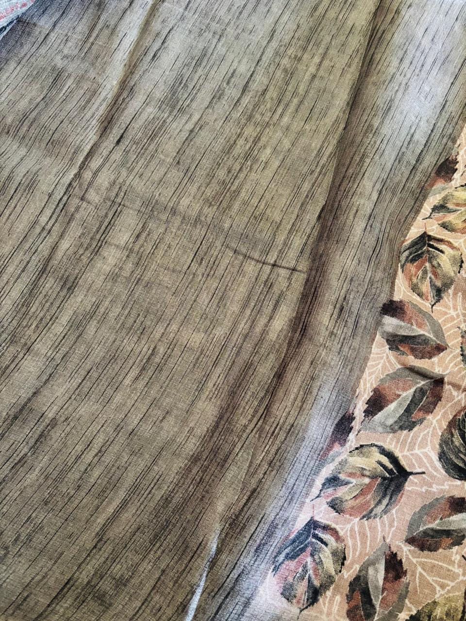 KHADI SILK DRY LEAF ( GREY )