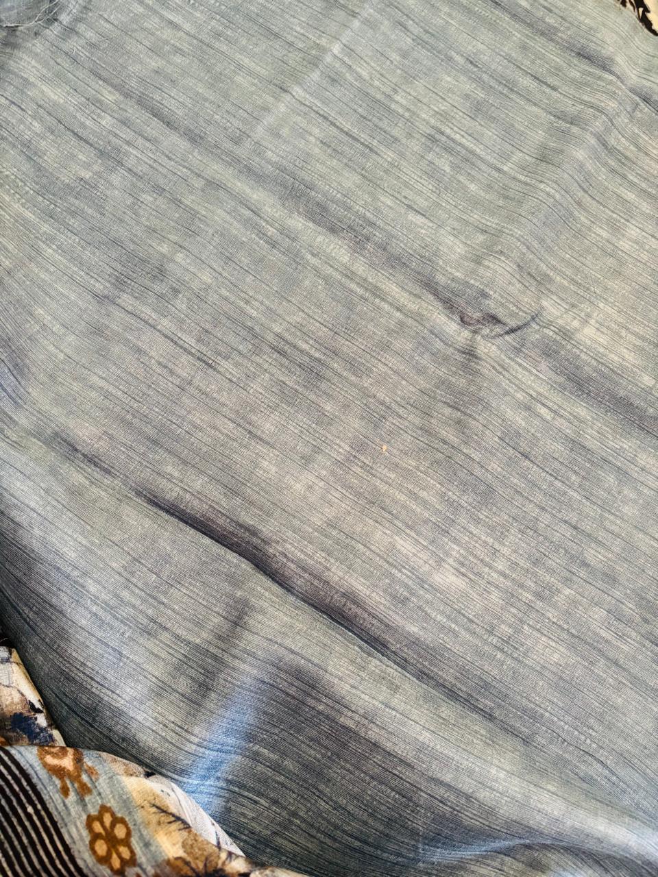 KHADI SILK LEAF ( BLUE GREY)