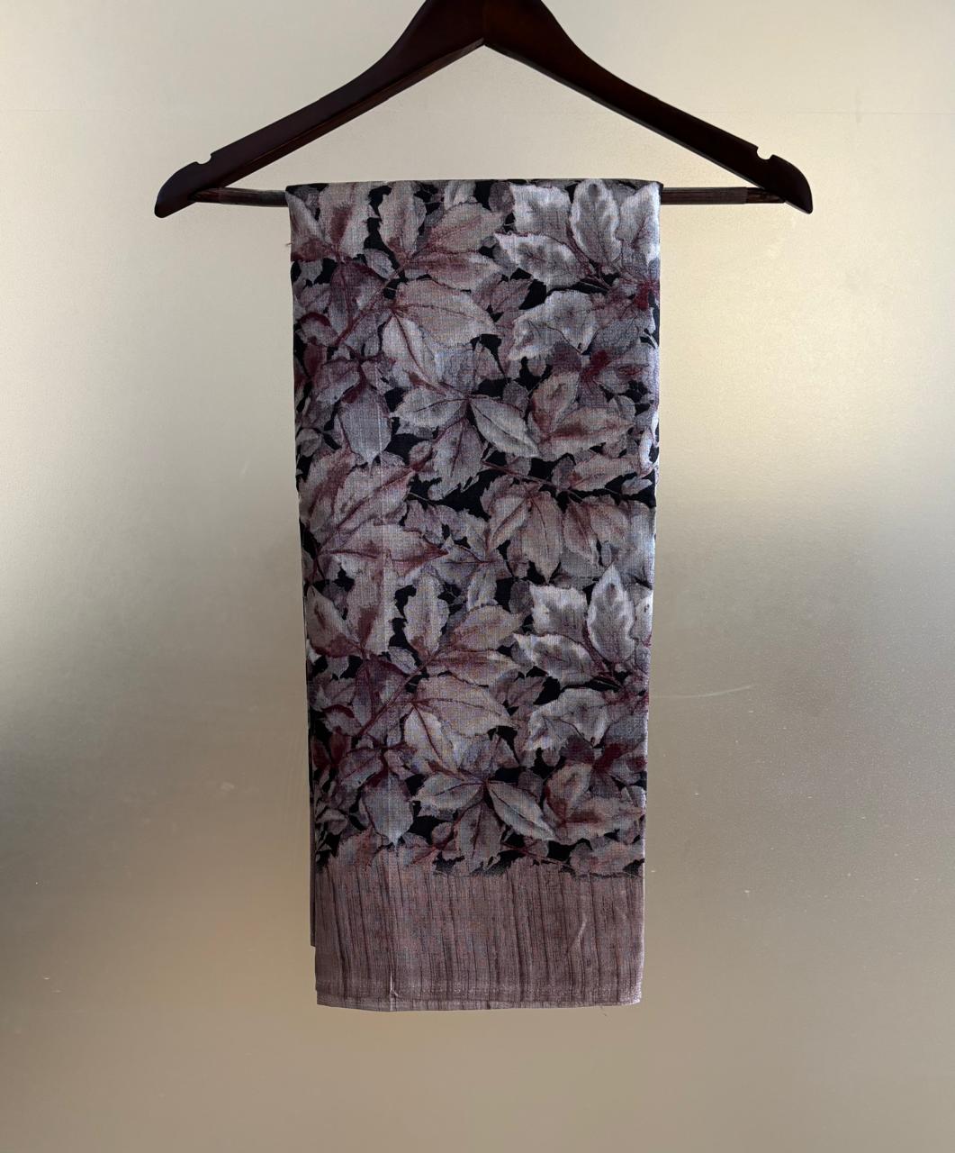 KHADI SILK LEAF ( BROWN)