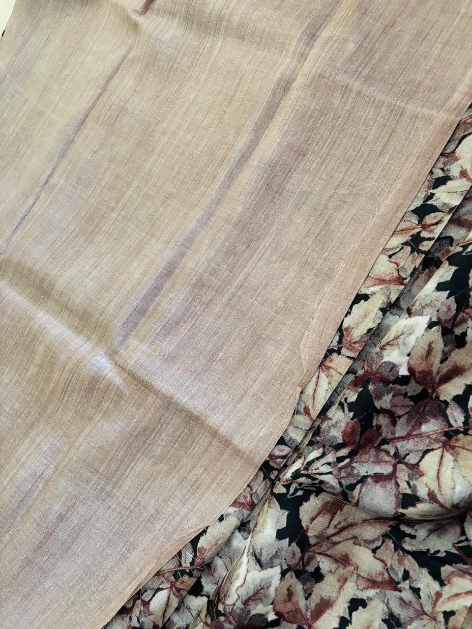 KHADI SILK LEAF ( BROWN)
