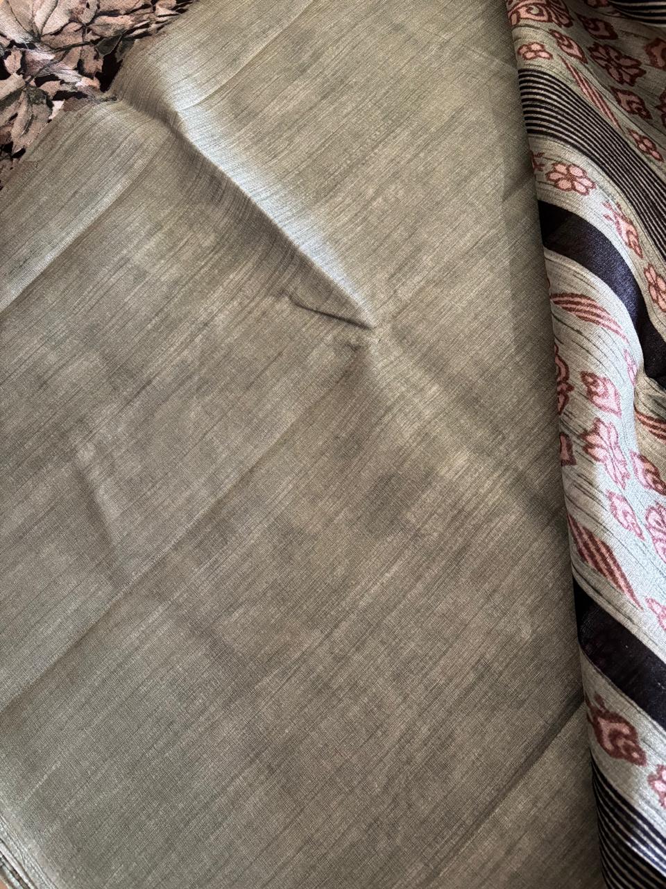 KHADI SILK LEAF ( GREEN)