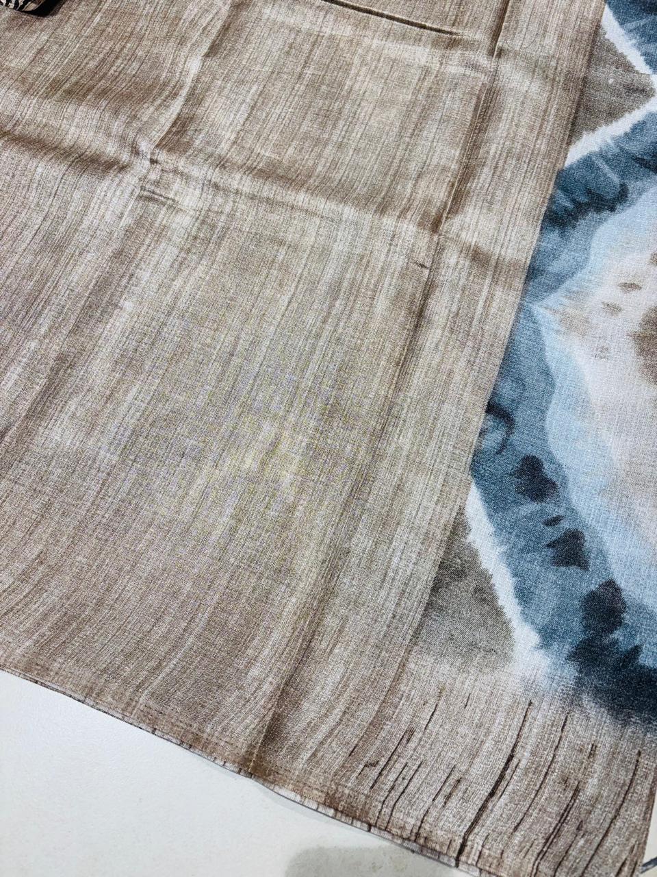 KHADI SILK SHIBORI ( BAMBOO BROWN )