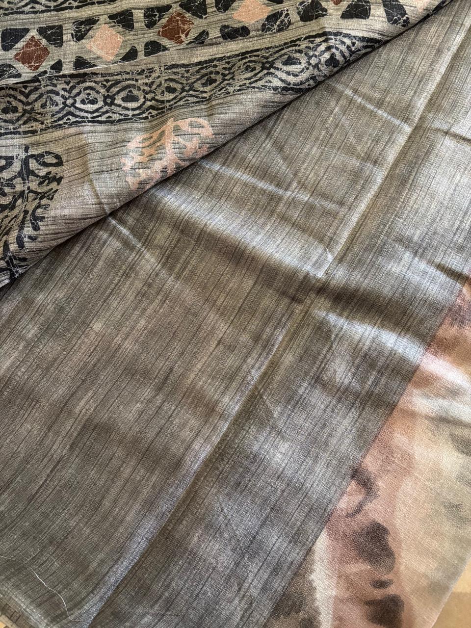 KHADI SILK SHIBORI ( GREY )