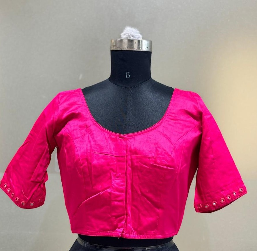 Mirror V Neck  Blouse ( Pink )