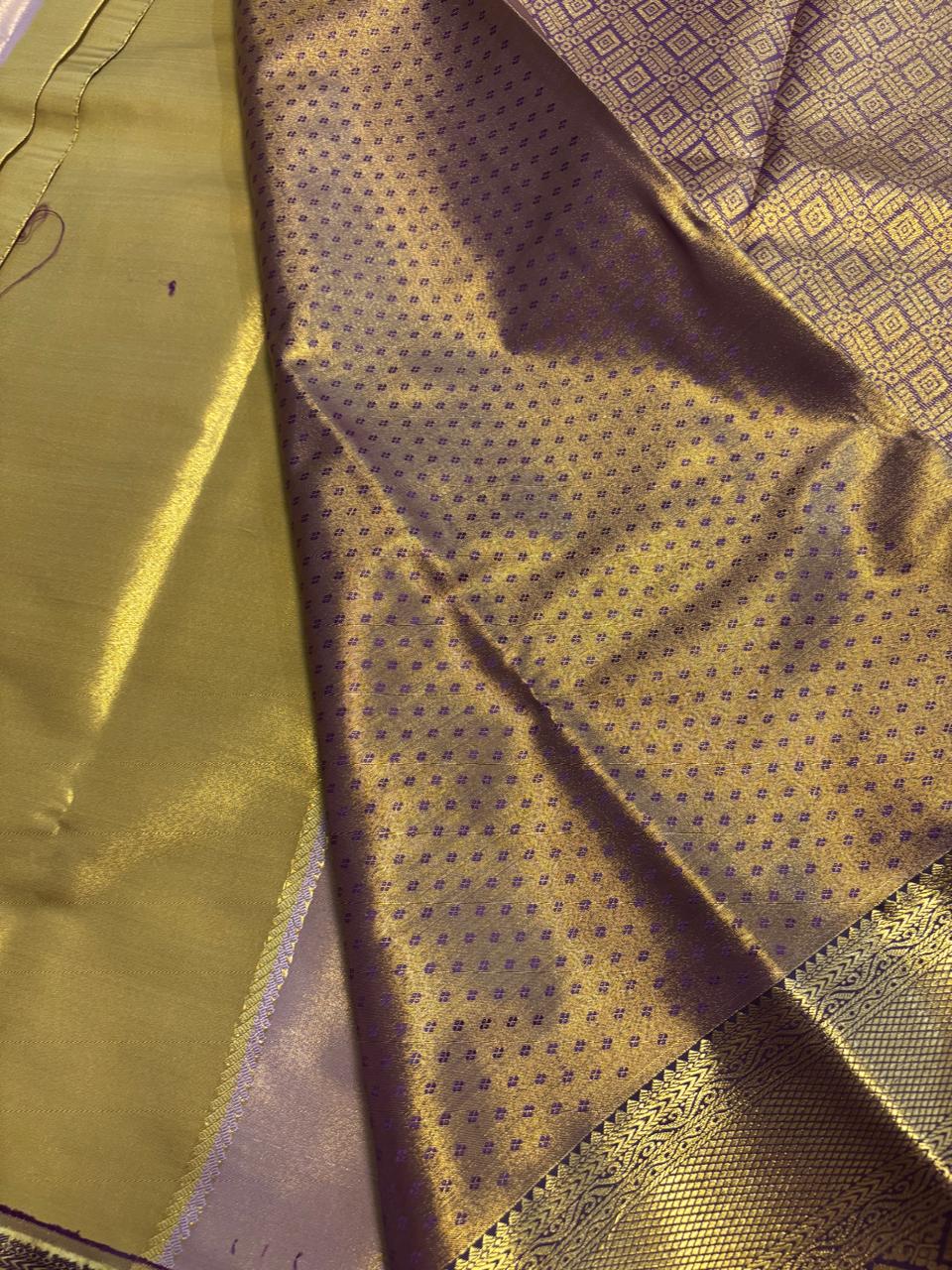 Semi Tissue Silk ( Lavander With Purple)