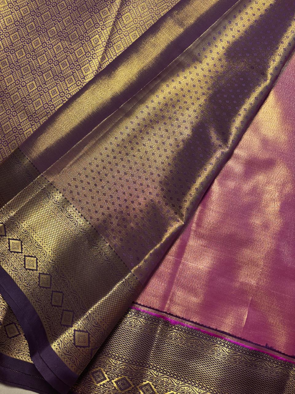 Semi Tissue Silk ( Lotus Pink With Purple)